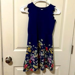 NWOT Gap blue floral dress with scallop details